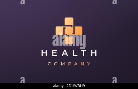 minimal medical logo concept in a modern style Stock Vector
