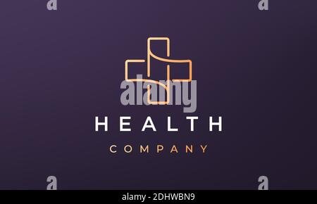 minimal medical logo concept in a modern style Stock Vector
