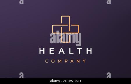 minimal pharmacy logo concept in modern style Stock Vector