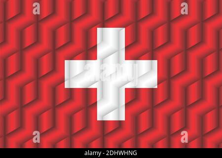 Switzerland flag from many cubes - Illustration,  Three dimensional flag of Switzerland Stock Vector