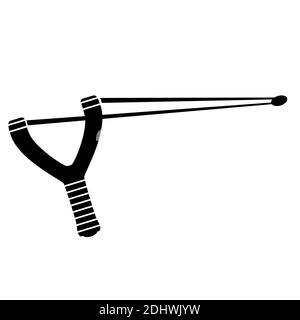 Slingshot Weapon Icon Isolated on White Background Stock Vector