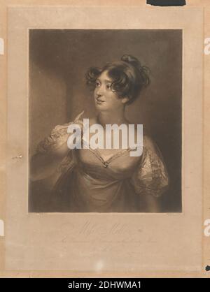 Miss Mellon in the Character of Voltante in the Honey Moon, Sir William Beechey, 1753–1839, British, 1808, Mezzotint, Sheet: 16 1/2 x 11 1/2in. (41.9 x 29.2cm Stock Photo