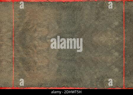 Red lines painted on a rough and dirty texture with symmetrical spots. Background texture. Stock Photo