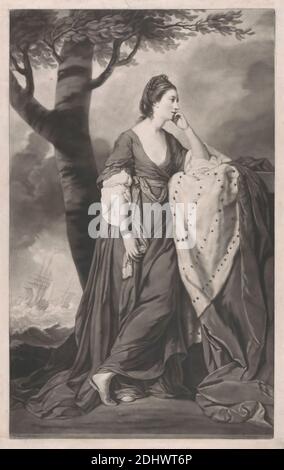 Mary, Duchess of Ancaster, Print made by John Dixon, ca. 1740–1811, Irish, after Sir Joshua Reynolds RA, 1723–1792, British, between 1765 and 1771, Mezzotint on moderately thick, moderately textured, cream laid paper, Sheet: 25 1/2 × 16 1/8 inches (64.8 × 41 cm), Plate: 24 1/4 × 15 inches (61.6 × 38.1 cm), and Image: 24 1/4 × 15 inches (61.6 × 38.1 cm Stock Photo