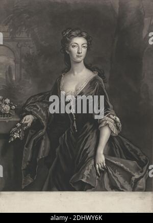 Frances, Lady Worsley, Print made by unknown artist, eighteenth century, undated, Mezzotint on medium, slightly textured, cream laid paper, Sheet: 13 1/2 × 9 7/8 inches (34.3 × 25.1 cm Stock Photo