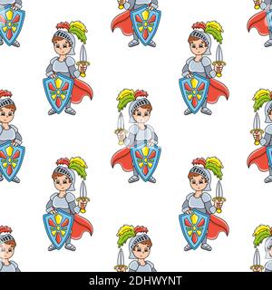 Colored cartoon seamless pattern. Cartoon style. Hand drawn. Vector illustration isolated on white background. Stock Vector
