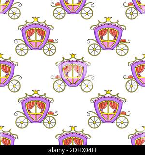 Colored cartoon seamless pattern. Cartoon style. Hand drawn. Vector illustration isolated on white background. Stock Vector
