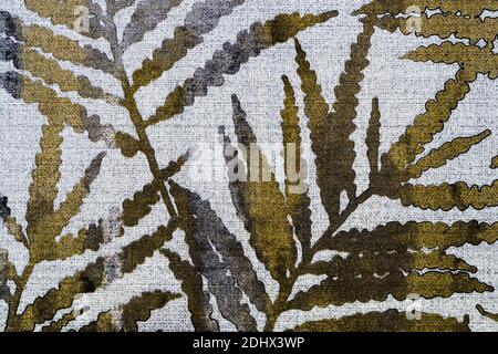 Fabric Wallpaper Texture with Colorful Floral Ornament Stock Photo