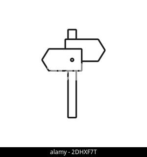 signpost icon element of camping icon for mobile concept and web apps. Thin line signpost icon can be used for web and mobile. Premium icon on white b Stock Vector