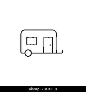 camping trailer icon element of camping icon for mobile concept and web apps. Thin line camping trailer icon can be used for web and mobile. Premium i Stock Vector