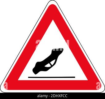 Traffic accident road sign. Other danger traffic sign. Illustration of red triangle warning road sign with mark inside. Caution icon vector design tem Stock Vector