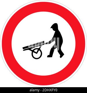 Road sign no hand trucks. Vector illustration. Stock Vector