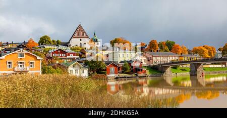 Porvoo Old town of in Finland. Stock Photo