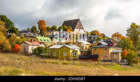 Old town of Porvoo in Finland. Stock Photo