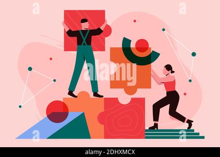 Building process concept team, cartoon style Stock Vector Image & Art ...