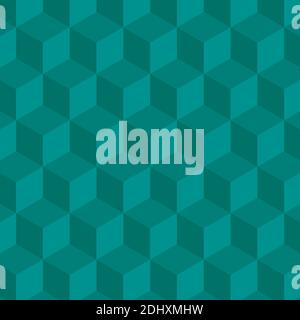 geometric abstract pattern with squares cubes 3 d green Stock Vector