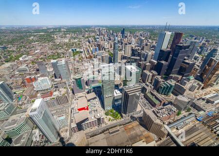 Toronto cityscape from the top of CN Tower, Toronto, Canada Stock Photo