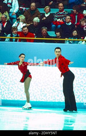 Ekaterina Gordeeva / Sergei Grinkov (URS) gold medalist in pairs figure skating at the 1994 Olympic Winter Games. Stock Photo