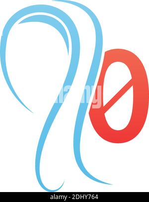 Number zero icon logo combined with hijab icon design template Stock Vector