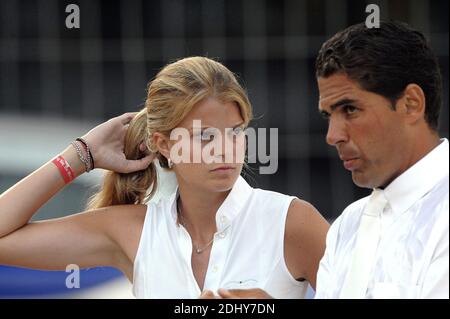 File photo : Greek heiress Athina Onassis speaks with her husband Alvaro de Miranda Neto, during the International Jumping of Monte-Carlo, in Monaco, on June 27 2008. Athina Onassis and Alvaro de Miranda Neto split after 11-year marriage it was reported. Photo by Thierry Orban/ABACAPRESS.COM Stock Photo