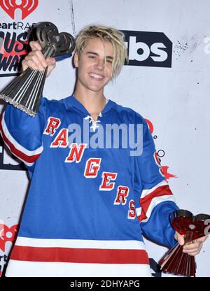 Justin Bieber attends the iHeartRadio Music Awards at The Forum on