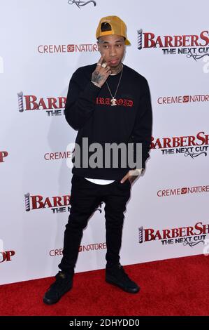 Tyga attends the premiere of New Line Cinema's 'Barbershop: The Next Cut' at the TCL Chinese Theatre on April 6, 2016 in Los Angeles, CA, USA. Photo by Lionel Hahn/ABACAPRESS.COM Stock Photo