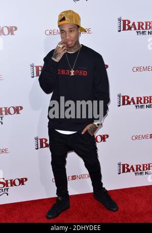 Tyga attends the premiere of New Line Cinema's 'Barbershop: The Next Cut' at the TCL Chinese Theatre on April 6, 2016 in Los Angeles, CA, USA. Photo by Lionel Hahn/ABACAPRESS.COM Stock Photo