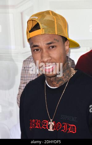 Tyga attends the premiere of New Line Cinema's 'Barbershop: The Next Cut' at the TCL Chinese Theatre on April 6, 2016 in Los Angeles, CA, USA. Photo by Lionel Hahn/ABACAPRESS.COM Stock Photo