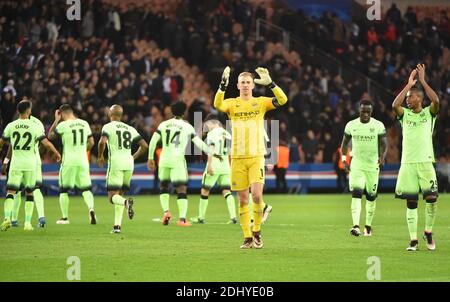 Manchester goalkeeper City's Joe Hart during the UEFA Champions League Quarter-Final football match, First leg, Paris Saint-Germain vs Manchester City at Parc des Princes stadium in Paris, France on April 6, 2016. Photo by Christian Liewig/ABACAPRESS.COM Stock Photo