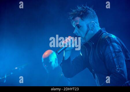 German rock-metal band Oomph performing live on stage at Ninkasi KAO in Lyon, France on April 19th, 2016. Photo Julien Reynaud/APS-Medias/ABACAPRESS.COM Stock Photo