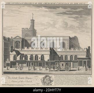 The Southeast Prospect of the Church of St. Duncan, William Henry Toms, ca. 1700–ca. 1750, British, after Robert West, Active 1744–1770, Irish, 1737, Engraving, Sheet: 11 x 11 15/16in. (27.9 x 30.3cm Stock Photo