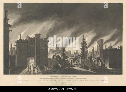 The Great Fire of London, 1666, James Stow, ca. 1770–after 1820, British, after unknown artist, 1811, Engraving Stock Photo