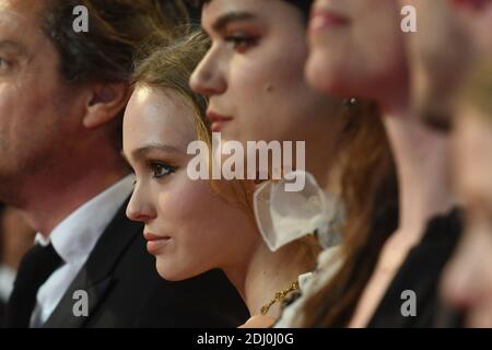 French American actress Lily-Rose Depp (center) arrives for the screening of 'I, Daniel Blake' as part of 69th Cannes Film Festival, in Cannes, France on May 13, 2016. Photo Ammar Abd Rabbo/ABACAPRESS.COM Stock Photo