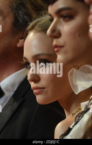 French American actress Lily-Rose Depp (center) arrives for the screening of 'I, Daniel Blake' as part of 69th Cannes Film Festival, in Cannes, France on May 13, 2016. Photo Ammar Abd Rabbo/ABACAPRESS.COM Stock Photo