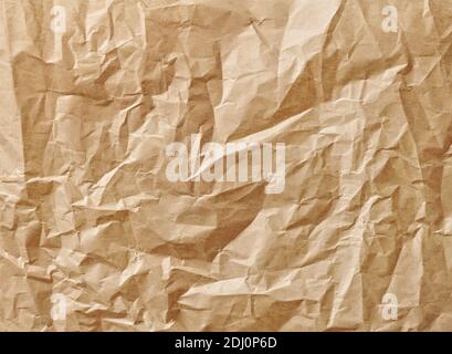 crumpled brown baking paper background Stock Photo