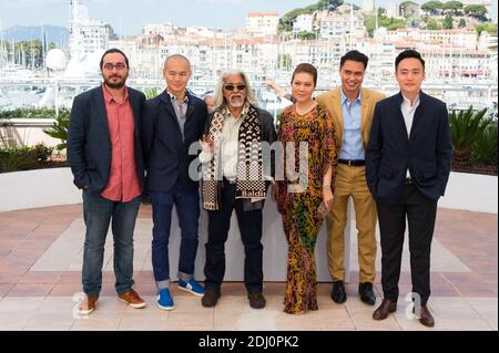 Director Boo Junfeng, Firdaus Rhaman, Su Wan Hanafi, Mastura Ahmad at a photocall for the film 'Apprentice' as part of the 69th Cannes International Film Festival, at the Palais des Festivals in Cannes, southern France on May 16, 2016. Photo by Nicolas Genin/ABACAPRESS.COM Stock Photo