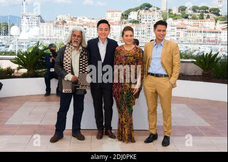 Director Boo Junfeng, Firdaus Rhaman, Su Wan Hanafi, Mastura Ahmad at a photocall for the film 'Apprentice' as part of the 69th Cannes International Film Festival, at the Palais des Festivals in Cannes, southern France on May 16, 2016. Photo by Nicolas Genin/ABACAPRESS.COM Stock Photo