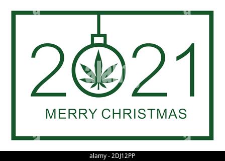 Merry Christmas design template. Merry Christmas 2021. Isolated vector illustration on white background. Stock Vector