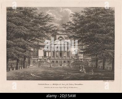 Chiswick House in Middlesex, the Seat of Duke of Devonshire, William Watts, 1752–1851, British, after William Watts, 1752–1851, British, 1783, Engraving Stock Photo