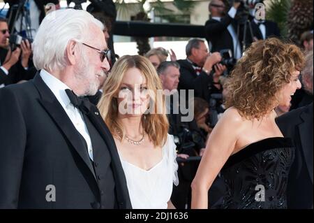 Donald Sutherland, Vanessa Paradis and Valeria Golino arriving on the red carpet of 'The last face' screening held at the Palais Des Festivals in Cannes, France on May 20, 2016 as part of the 69th Cannes Film Festival. Photo by Nicolas Genin/ABACAPRESS.COM Stock Photo