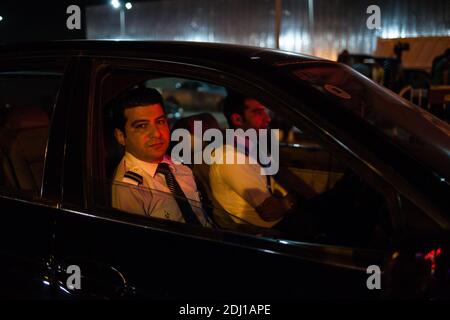 Mourners arrive outside the El-Mosheer Tantawy Mosque ahead of the memorial ceremony held by EgyptAir for realtives and family members of EgyptAir staff on flight MS804 on May 23, 2016 in Cairo, Egypt. Egyptian President Abdel Fattah el-Sisi announced Sunday that a submarine will be deployed to search for the flights black box. Photo by Etienne Bouy/ABACAPRESS.COM Stock Photo