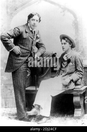 Oscar Wilde and Bosie 1893 portrait of the Irish dramatist and wit with ...