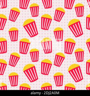 popcorn seamless pattern vector illustration Stock Vector