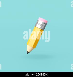 Funny Pencil on Blue Background Stock Photo