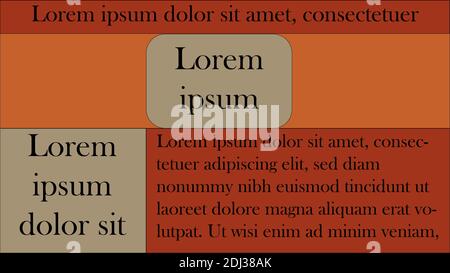 A simple grid copy space layout design. Stock Vector