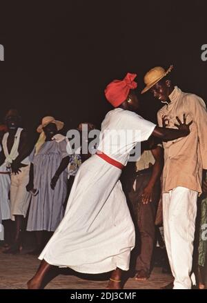 1990s Trinidad and Tobago - Performers during the Tobago Heritage Festival ca. 1992-1995 Stock Photo