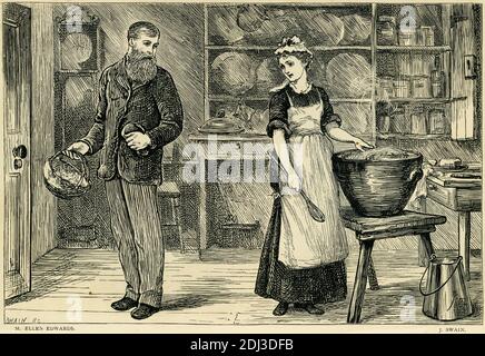 Victorian Kitchen Maid - Cook Preparing Food . in Authentic Victorian  Kitchen Editorial Stock Image - Image of theme, black: 71168909