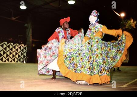 1990s Trinidad and Tobago - Tobago Heritage Festival: Ballet Competition ca. 1996 Stock Photo