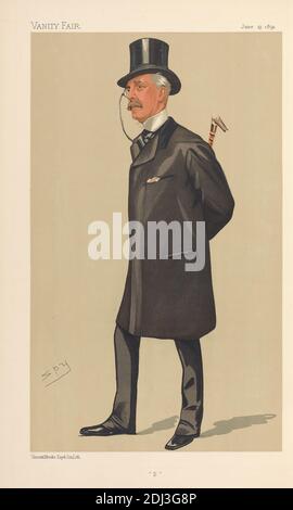 Vanity Fair: Theatre; 'B', Mr. Squire Bancroft Bancroft, June 13, 1891, Leslie Matthew 'Spy' Ward, 1851–1922, British, 1891, Chromolithograph Stock Photo