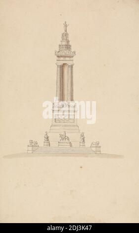 Design for a Naval Monument: Elevation, Charles Heathcote Tatham, 1772 ...